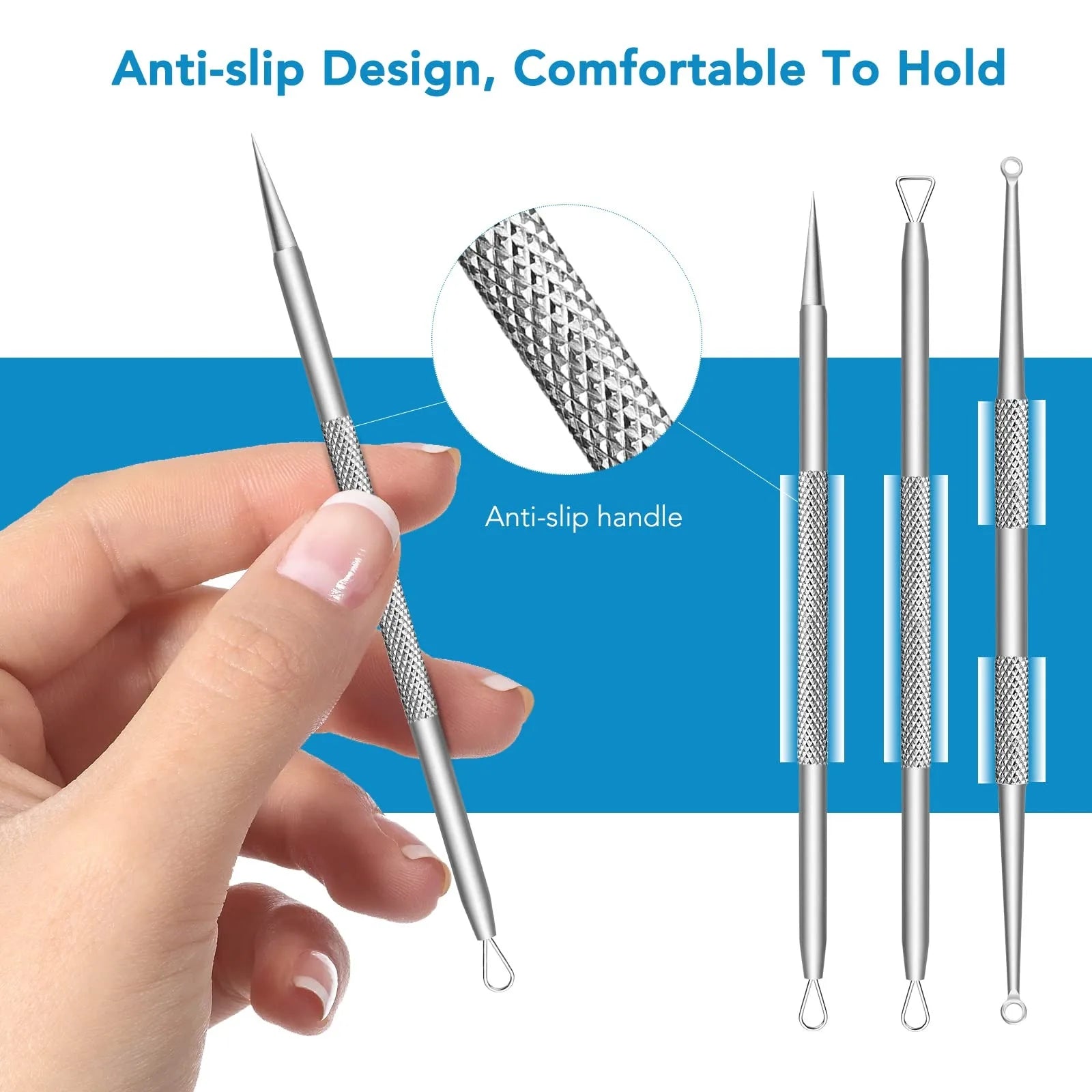 16 PCS  Kit Stainless Steel Acne Extractor Tools