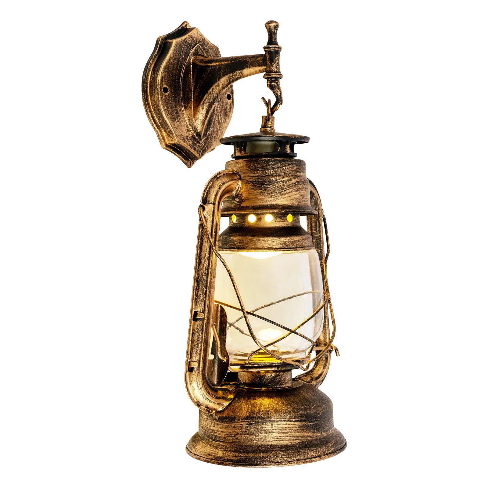 Antique Vintage Rustic Lantern Lamp Wall