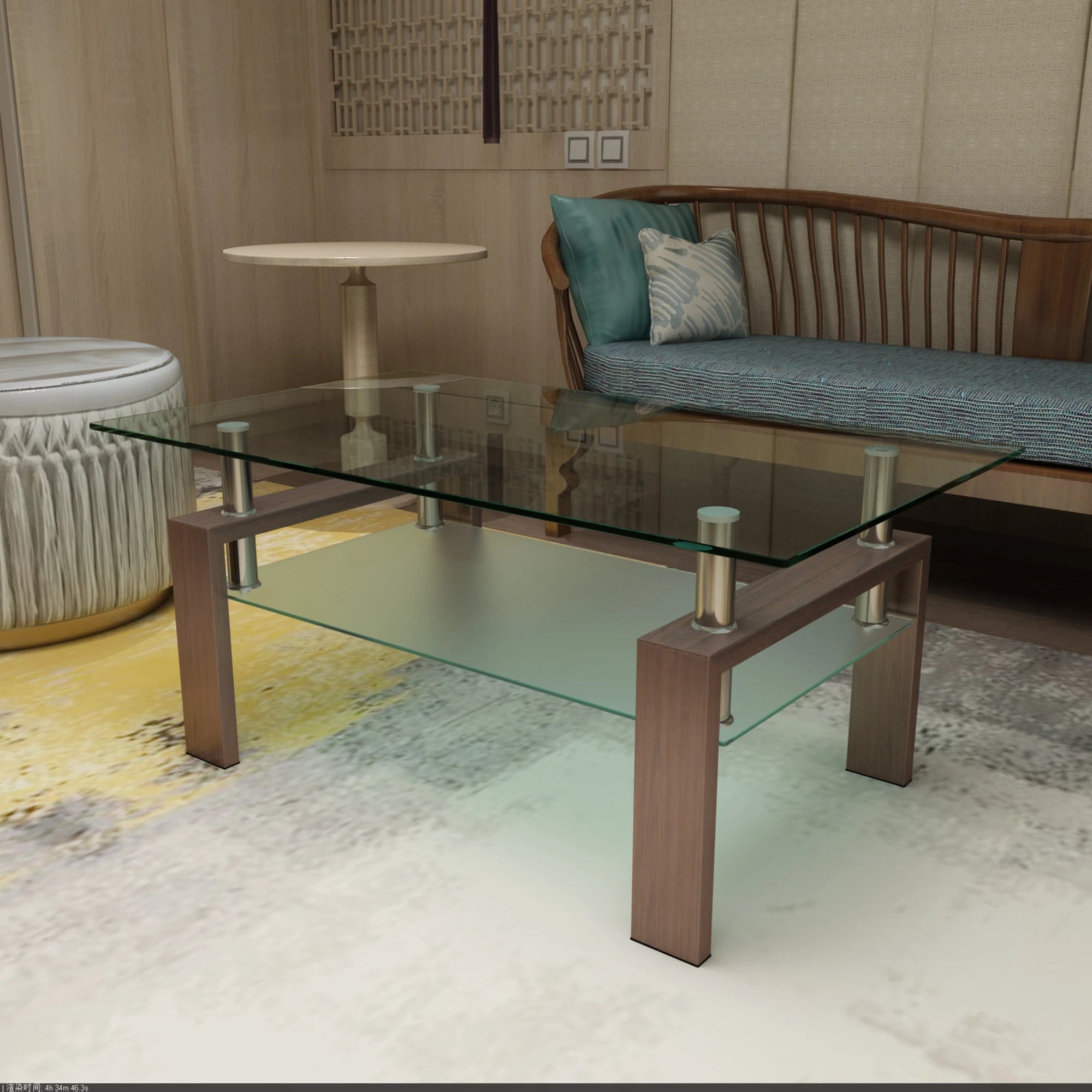 Rectangle Black Glass Coffee Table