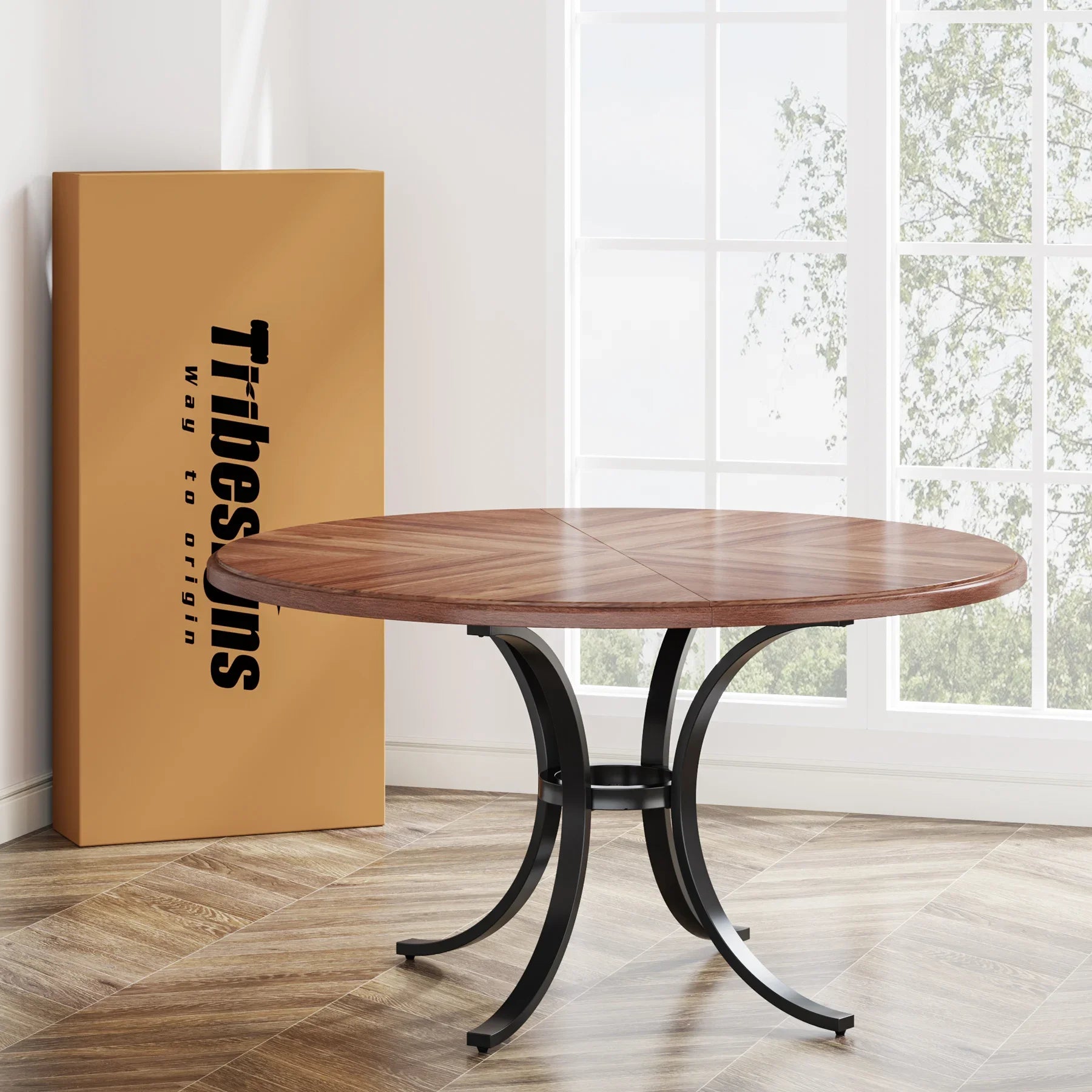 47" Round Dining Table for 4 People