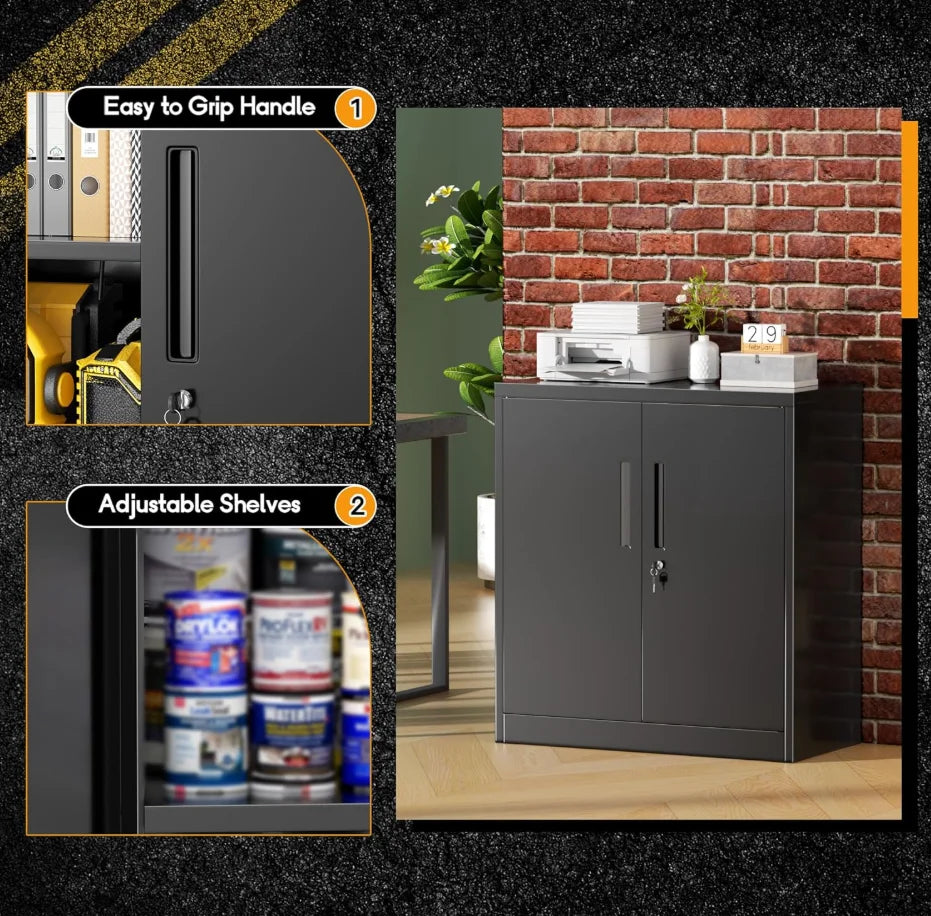 36" Metal Storage Cabinet with Wheels