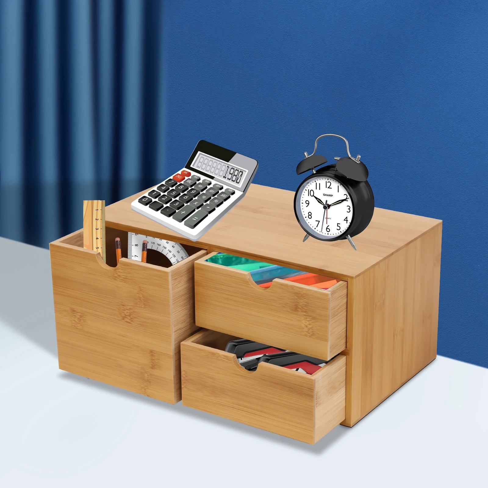 Desk Organizer W/3 Drawers for Home Office Supplies