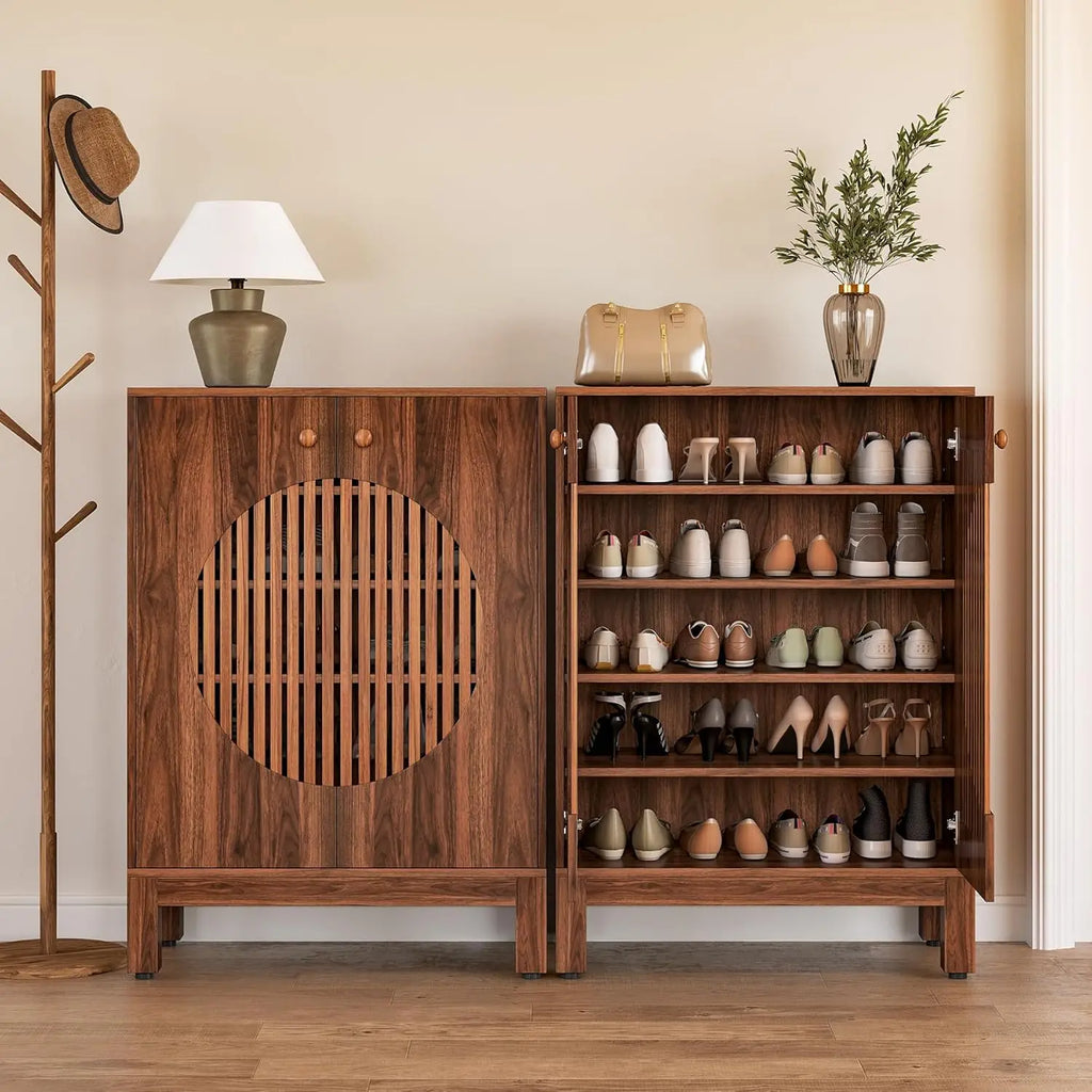 39.8" Tall Farmhouse Style Shoe Organizer