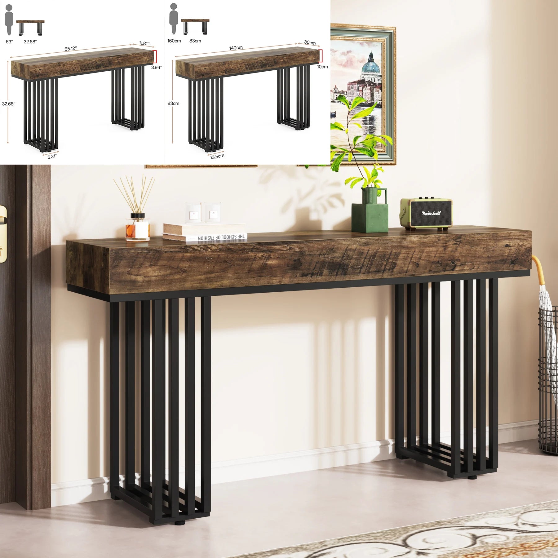 63-Inch Long Console Table