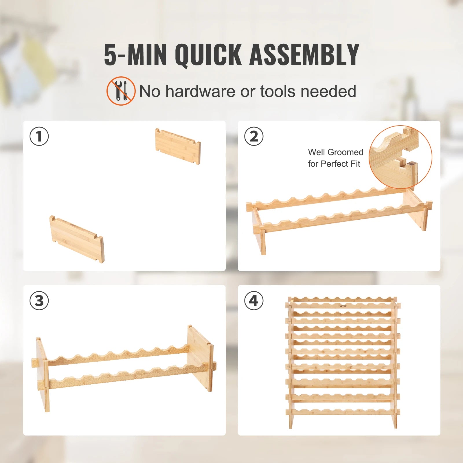 48/72 Bottle Stackable Modular Wine Rack
