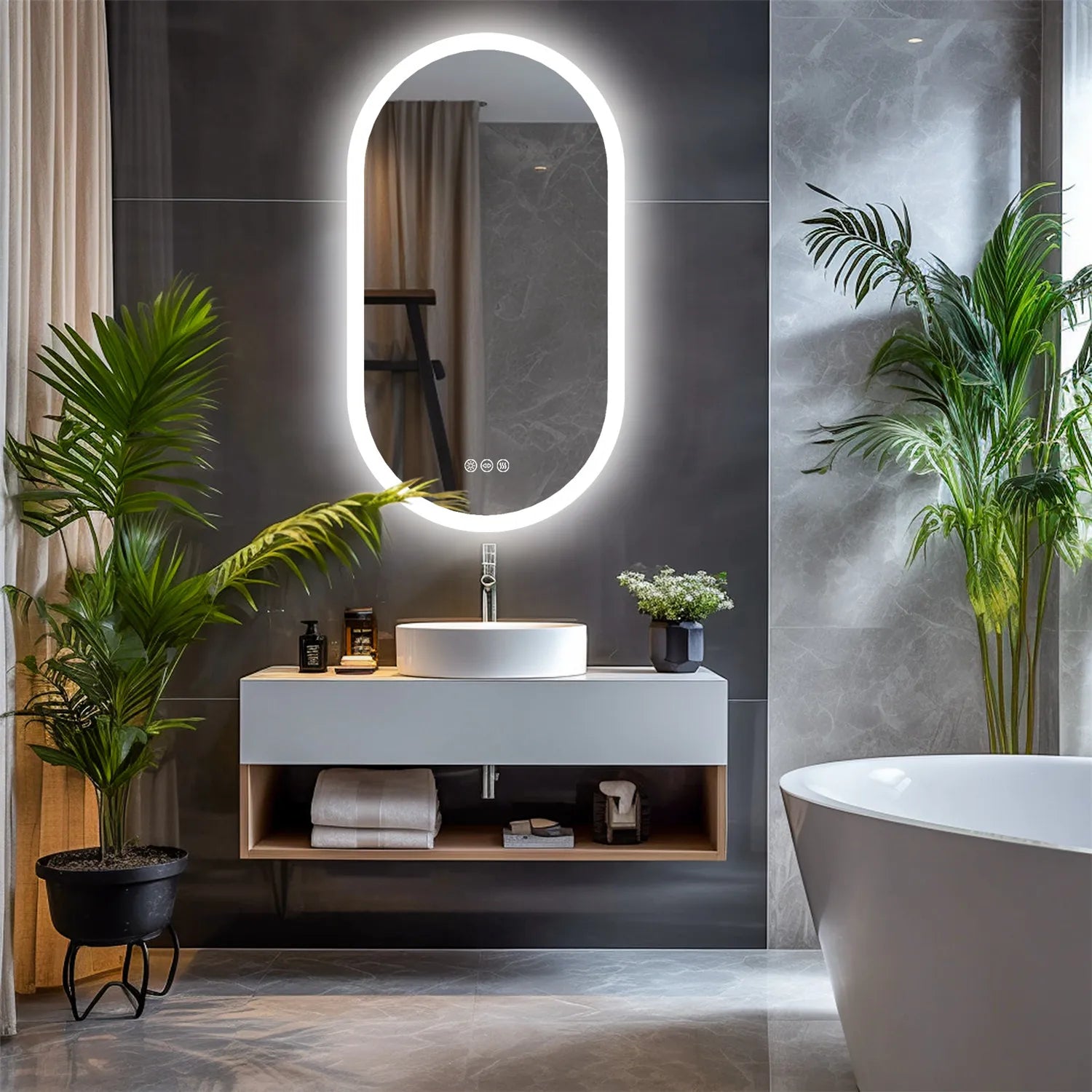 Smart LED Bathroom Mirror Wall Mounted