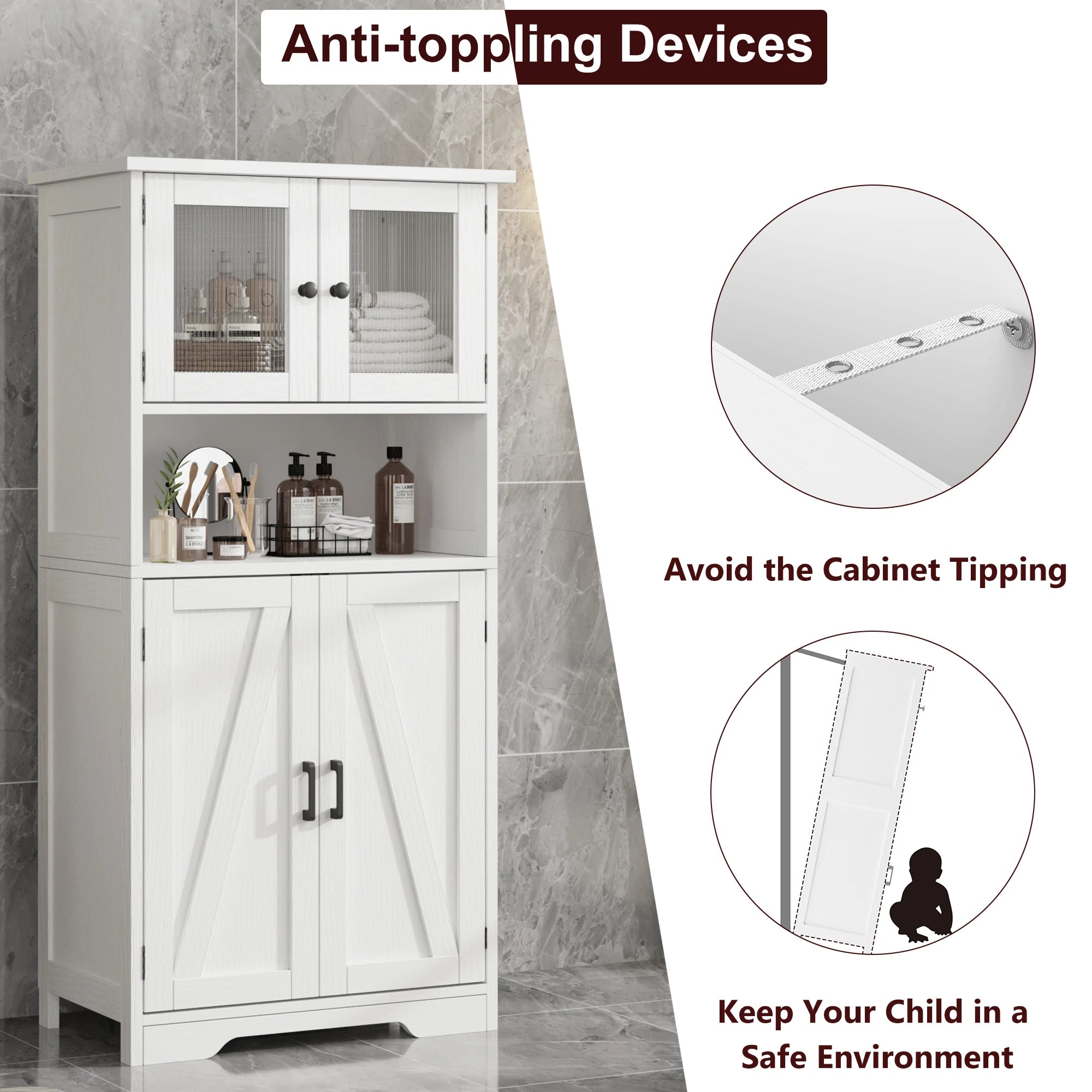 Kitchen Pantry Cupboard with 4 Doors