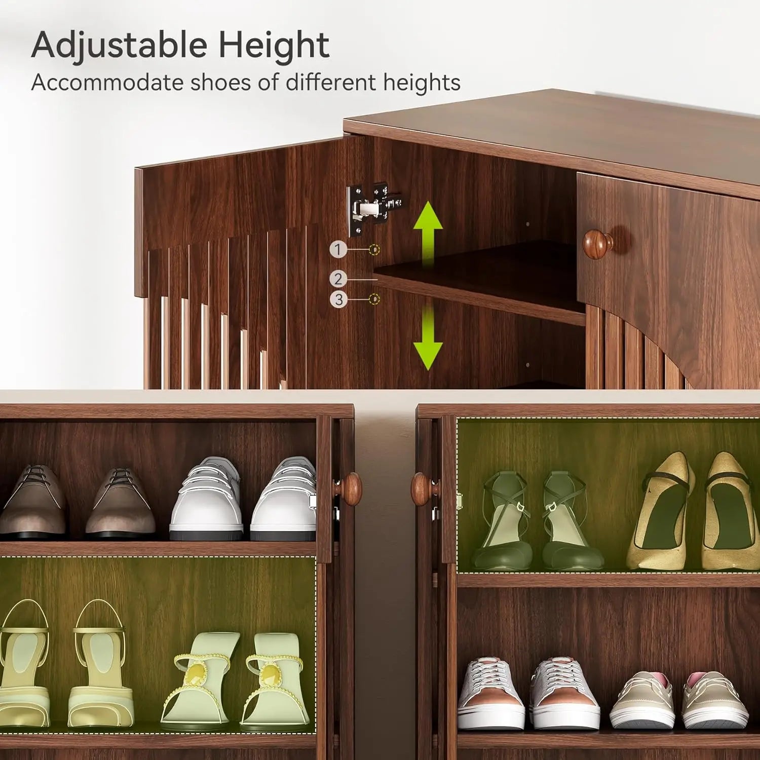 39.8" Tall Farmhouse Style Shoe Organizer