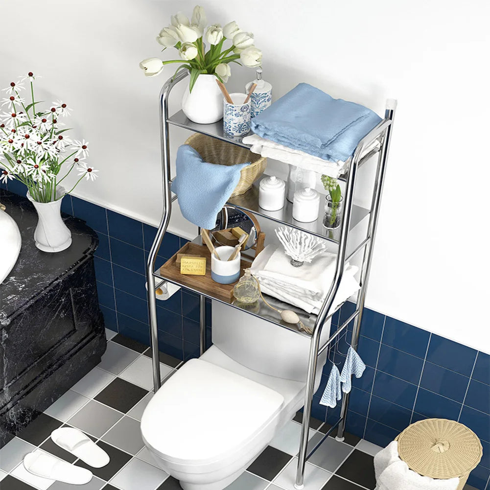 Metal Bathroom Shelves with Paper Holder