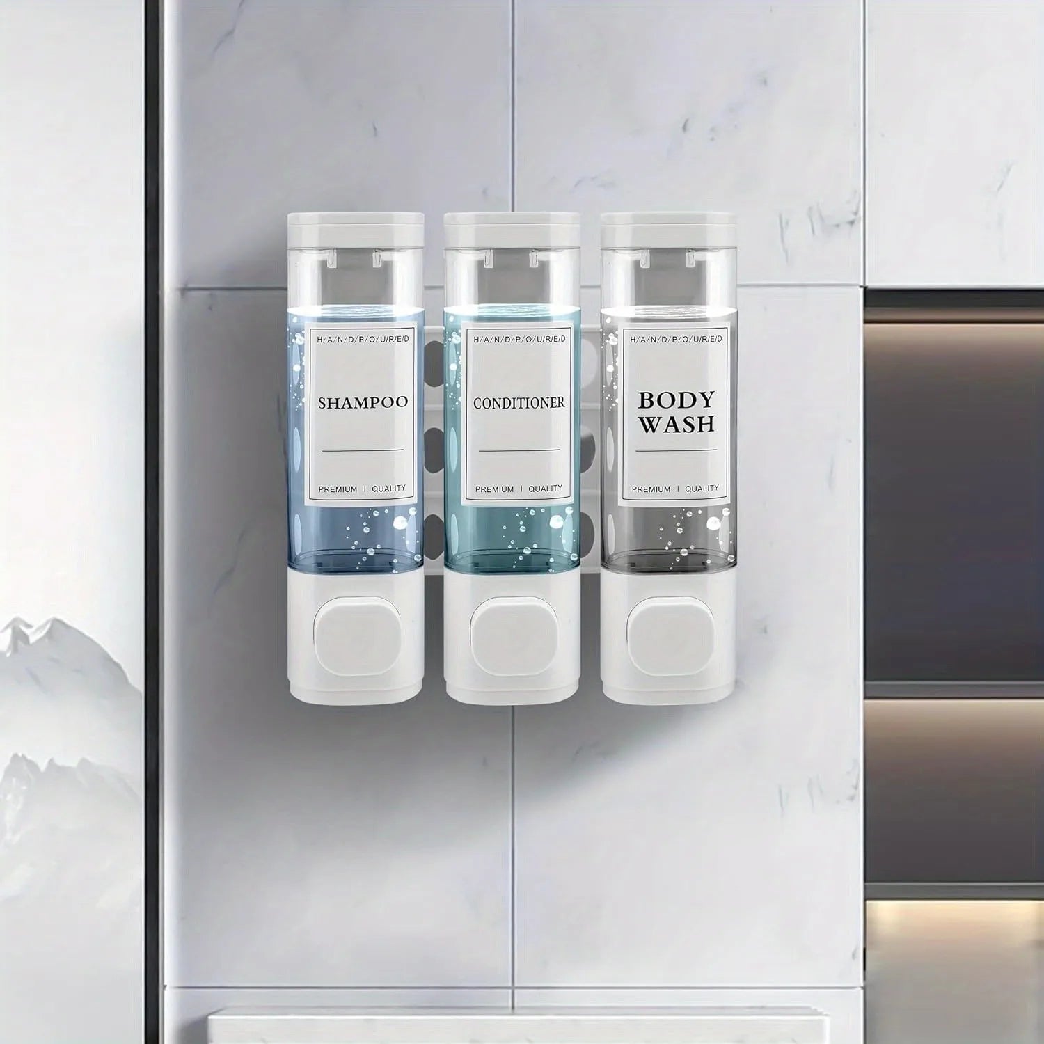 Shower Gel Dispenser, 3-in-1 Shampoo and Conditioner