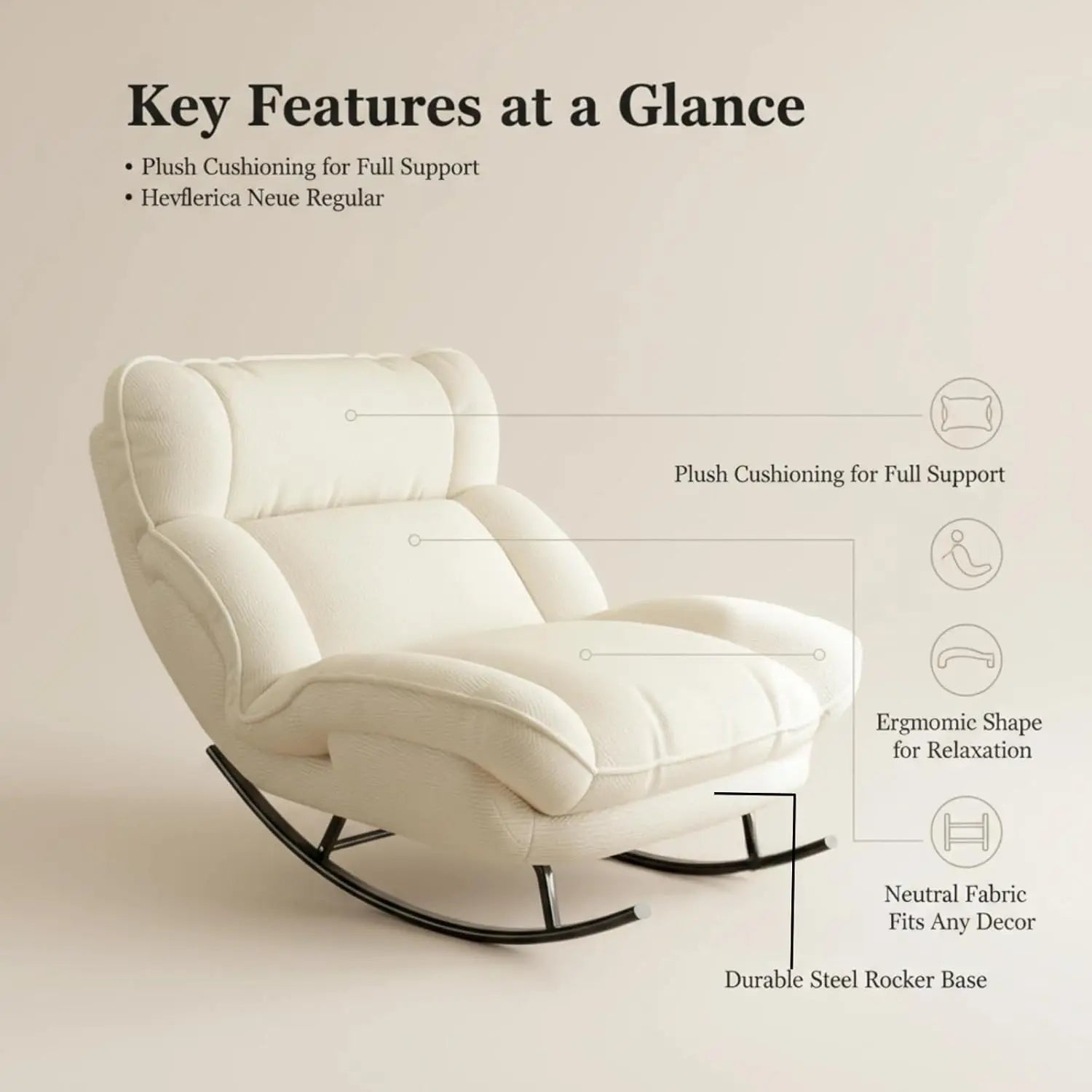 Sofa Rocking Chair Adjustable Backrest