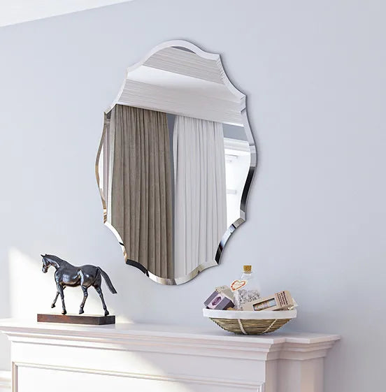 Frameless Wall Mirror With Beveled Edge