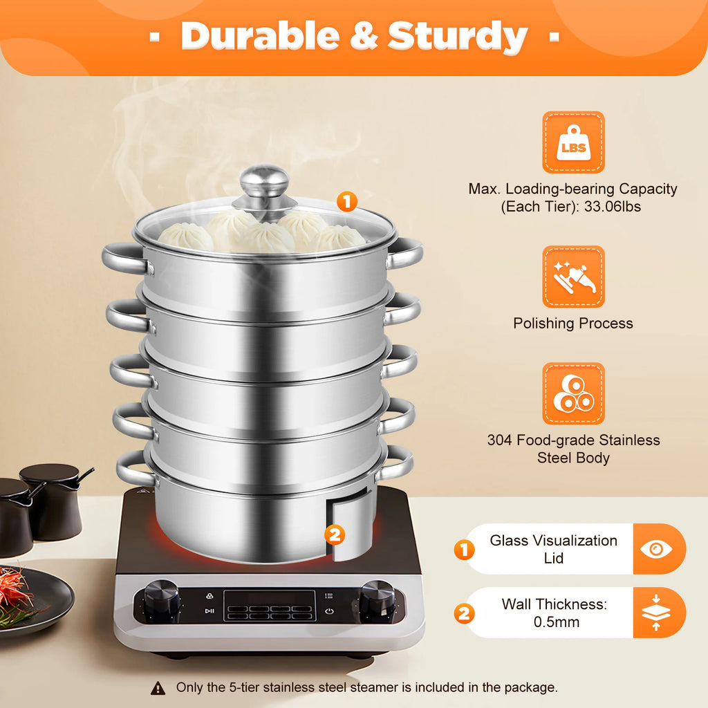 32CM Stainless Steel Steaming Pot Cookware