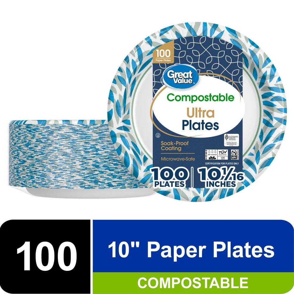 Ultra Compostable Paper Plates 10 Inch