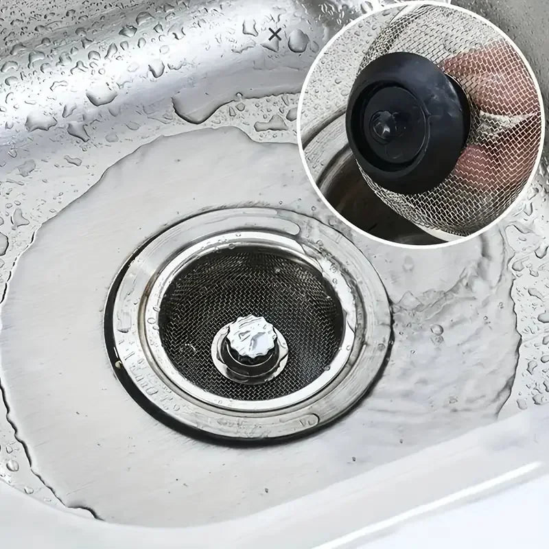 Set Kitchen Drain Basket Stainless Steel Mesh