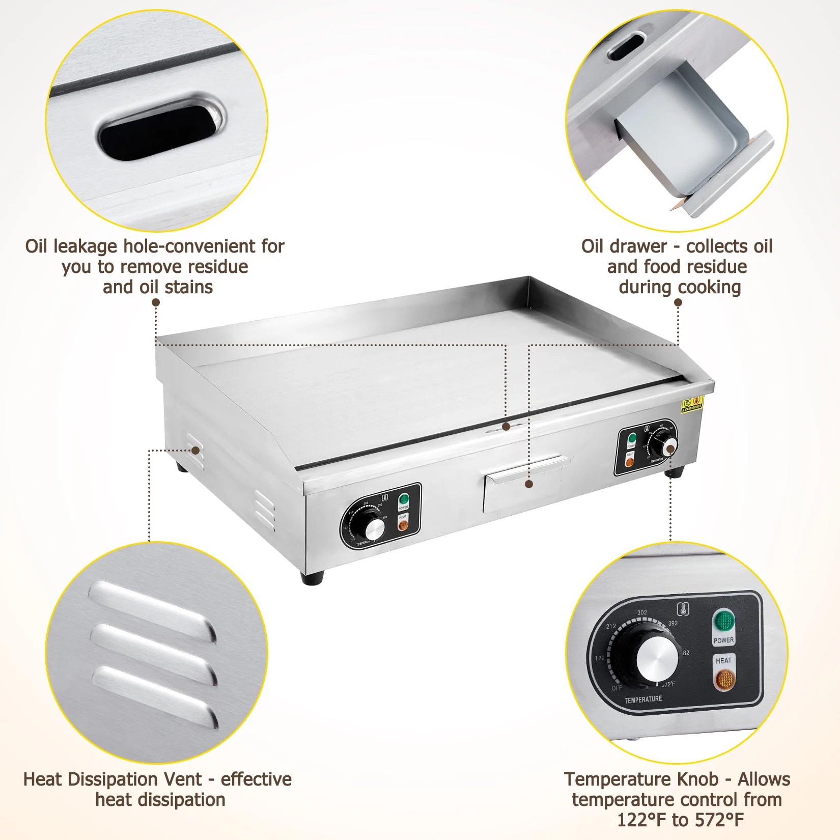 1500W 110V Commercial Electric Grill