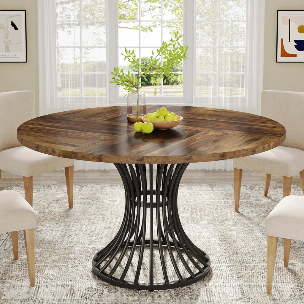 47" Round Dining Table for 4 People