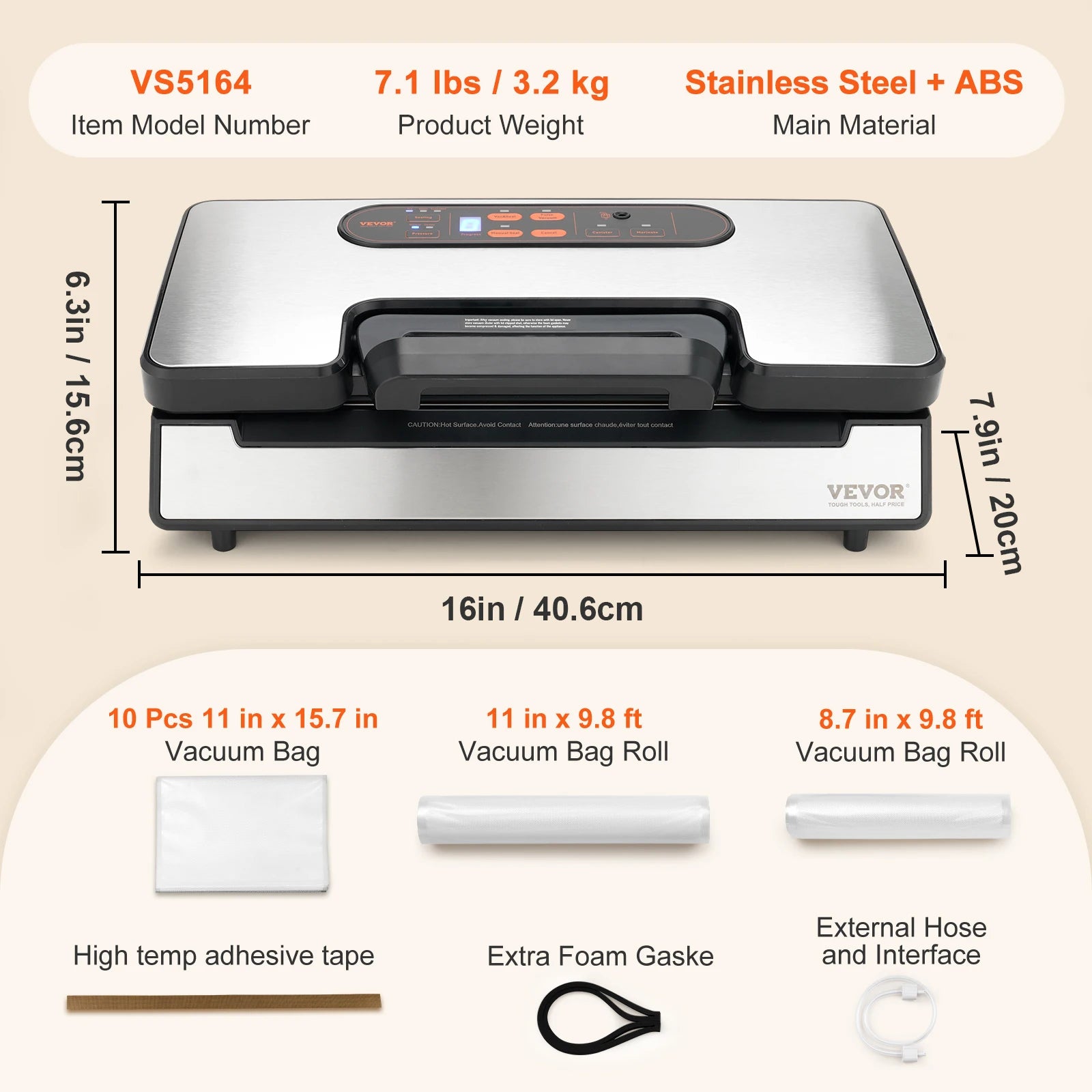 90Kpa 130W Vacuum Food Sealer