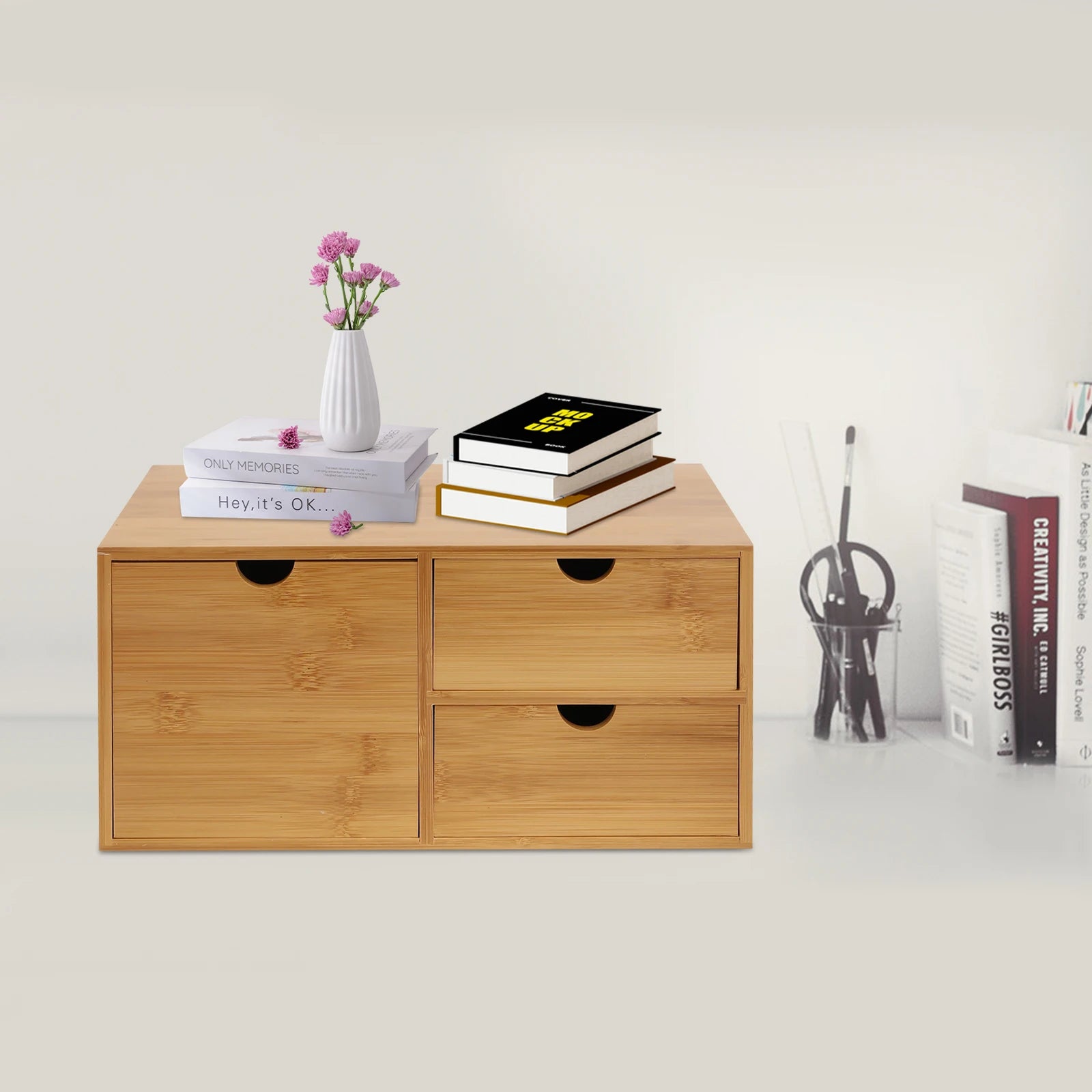 Desk Organizer W/3 Drawers for Home Office Supplies