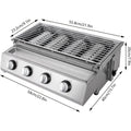 4-Burner Stainless Steel Tabletop Propane Grill