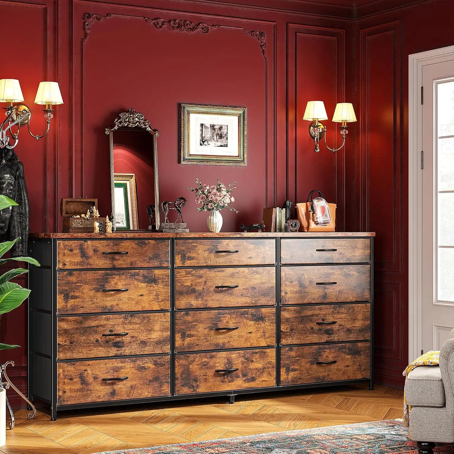 55" Dresser for Bedroom with 12 Drawers