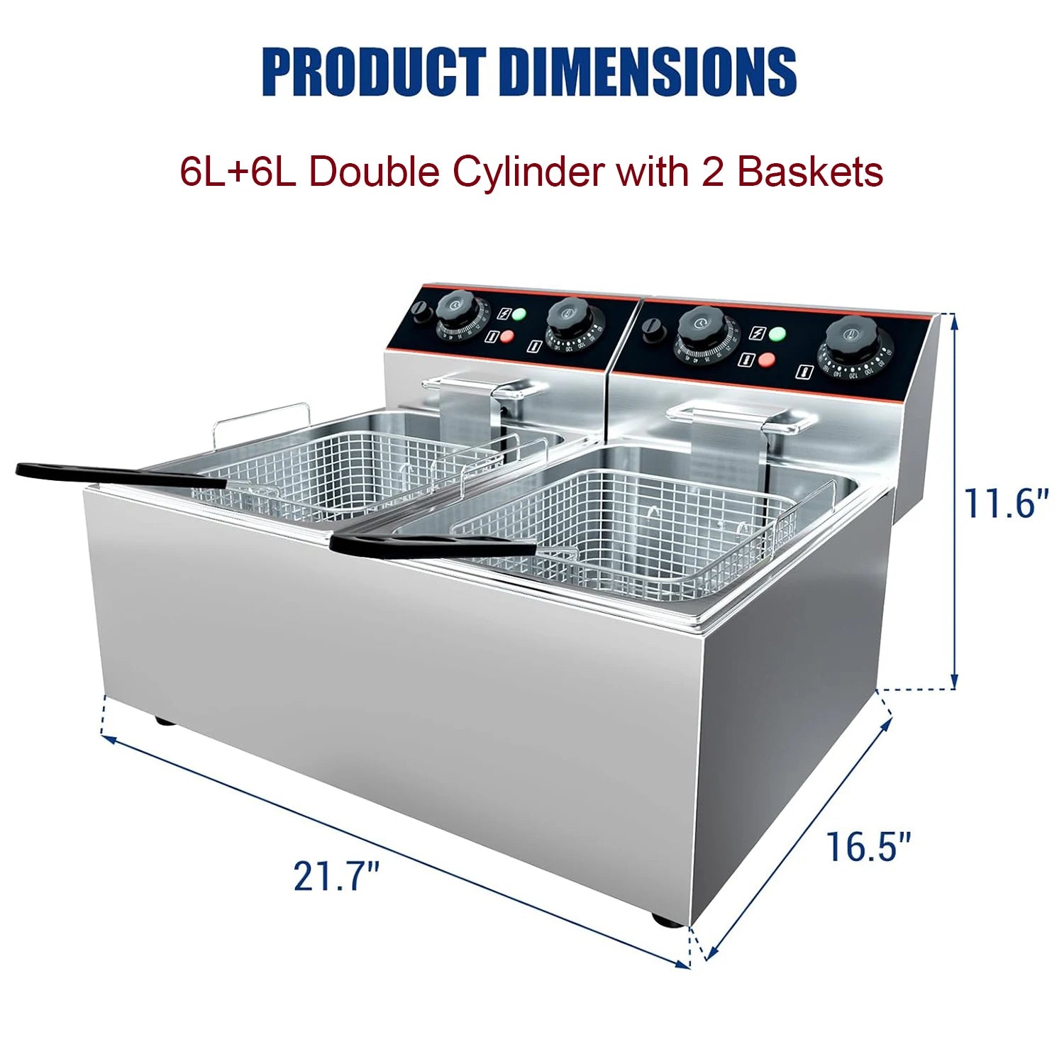 Commercial Electric Deep Fryer with Baskets