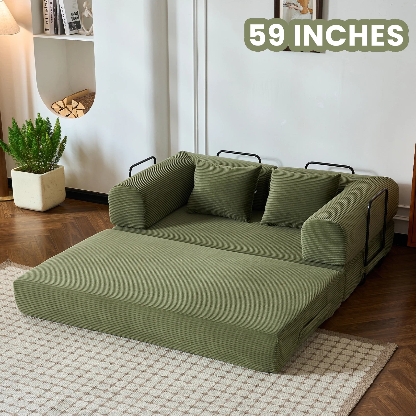 79'' Boneless Couch Foldable Convertible Futon Sleeper
