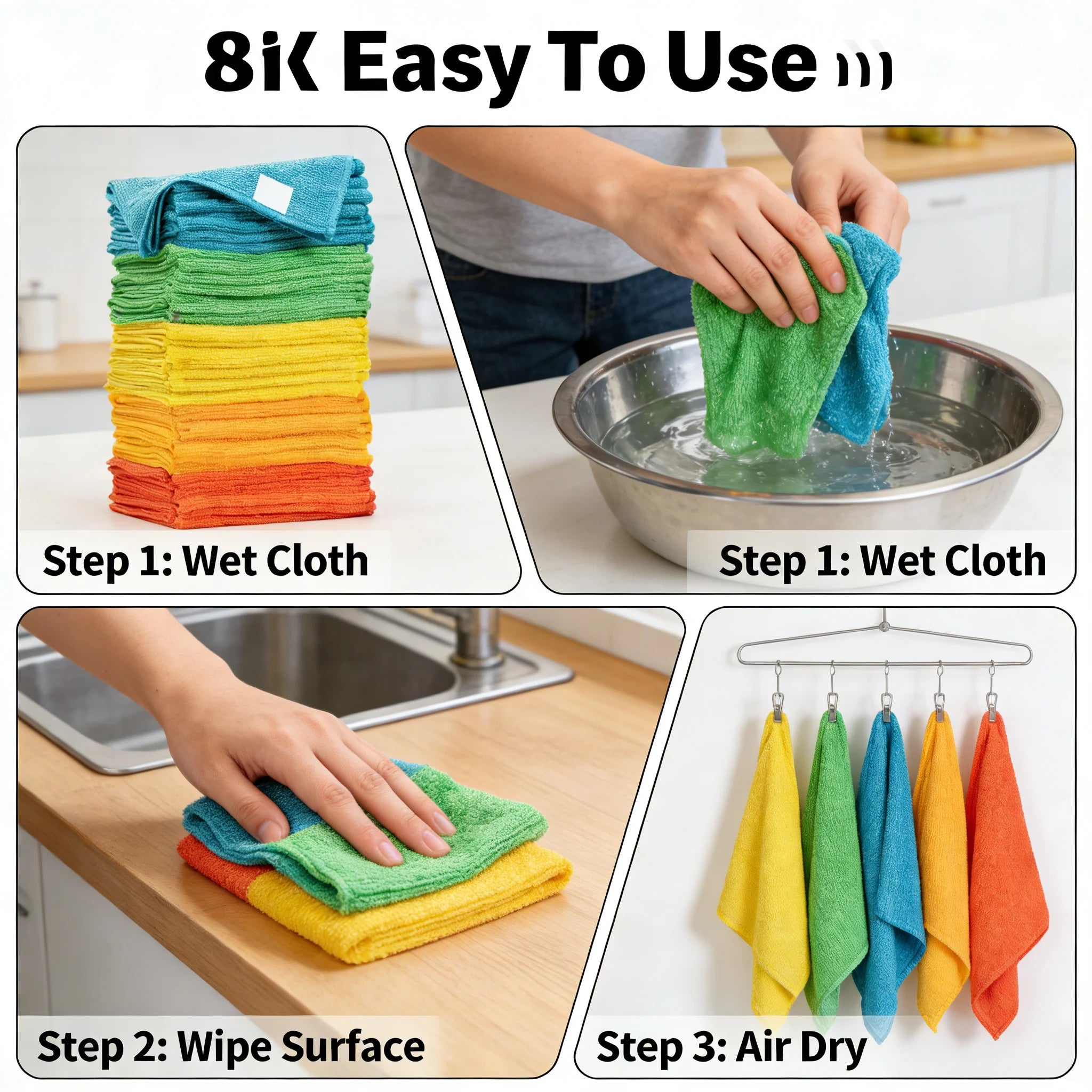 10 Pack Microfiber Cleaning Cloths