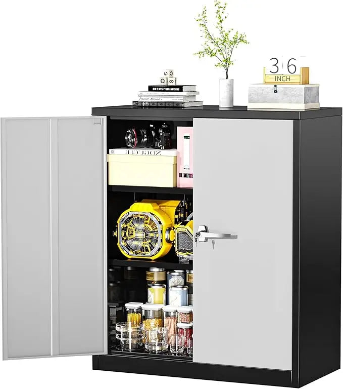 36" Metal Storage Cabinet with Wheels