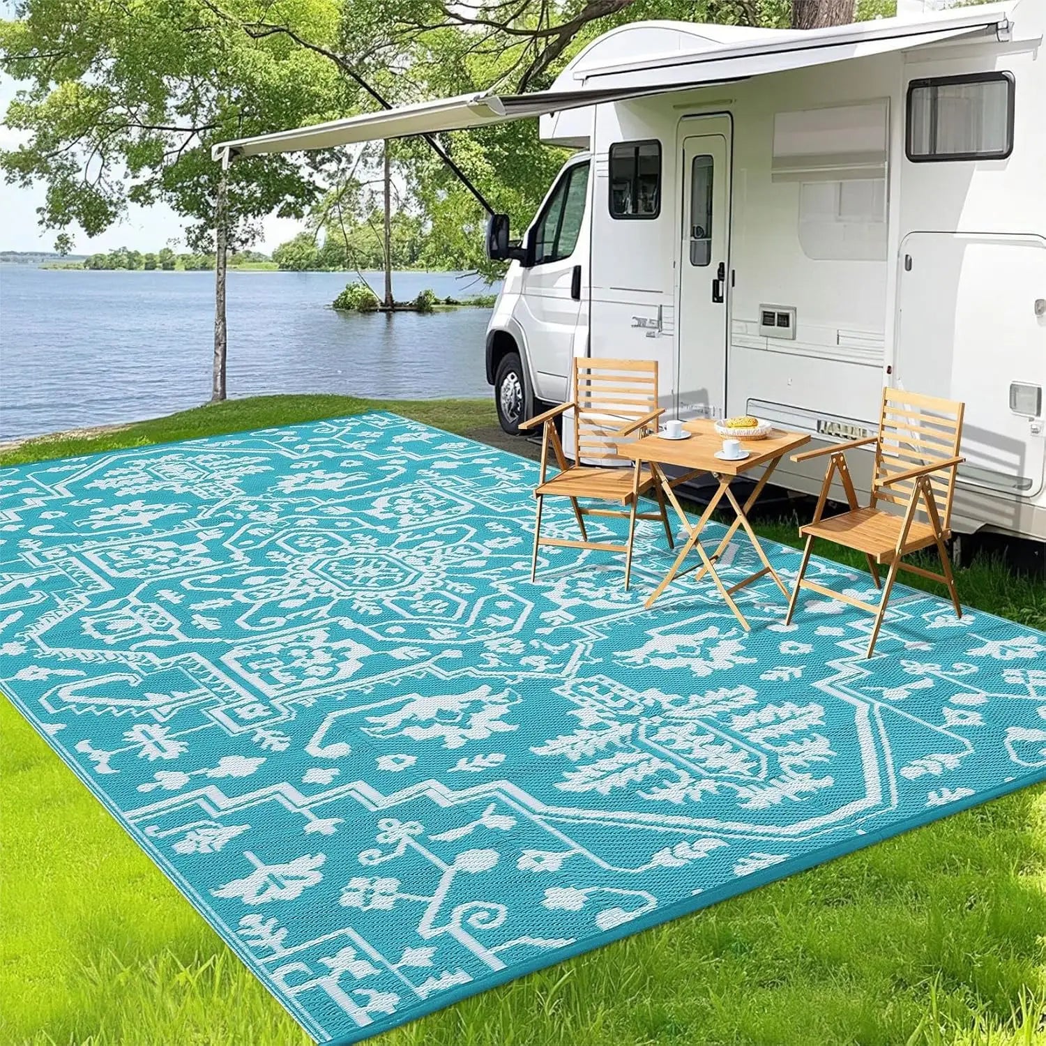 Waterproof Outdoor Area Rug Stain-Resistant