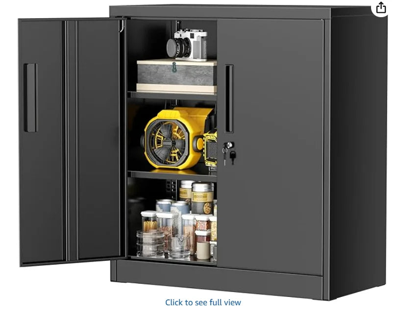 36" Metal Storage Cabinet with Wheels