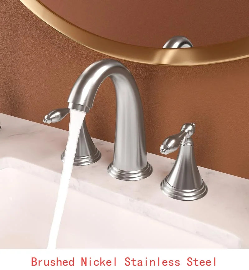Gold 2-Handle Widespread Bathroom Faucet