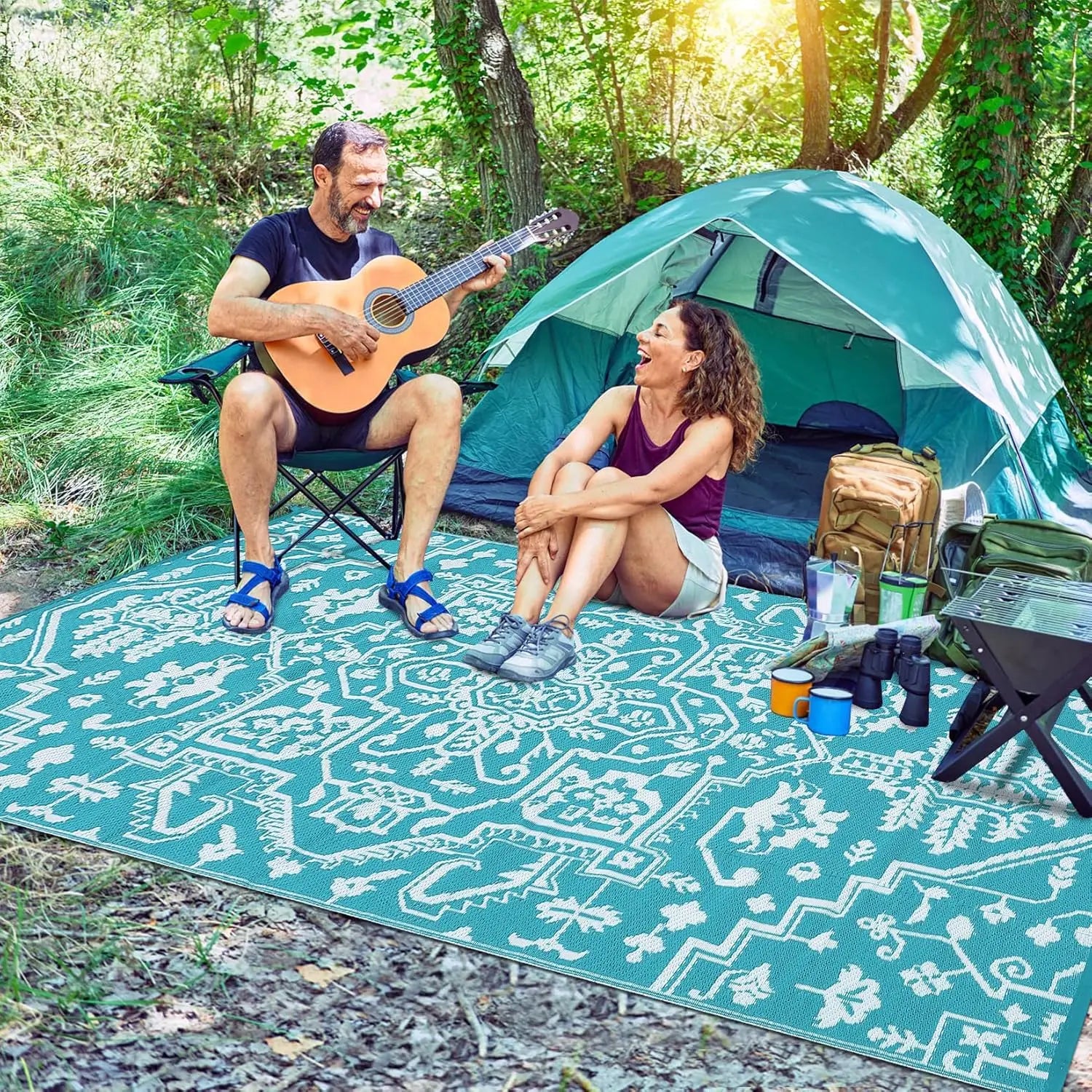 Waterproof Outdoor Area Rug Stain-Resistant