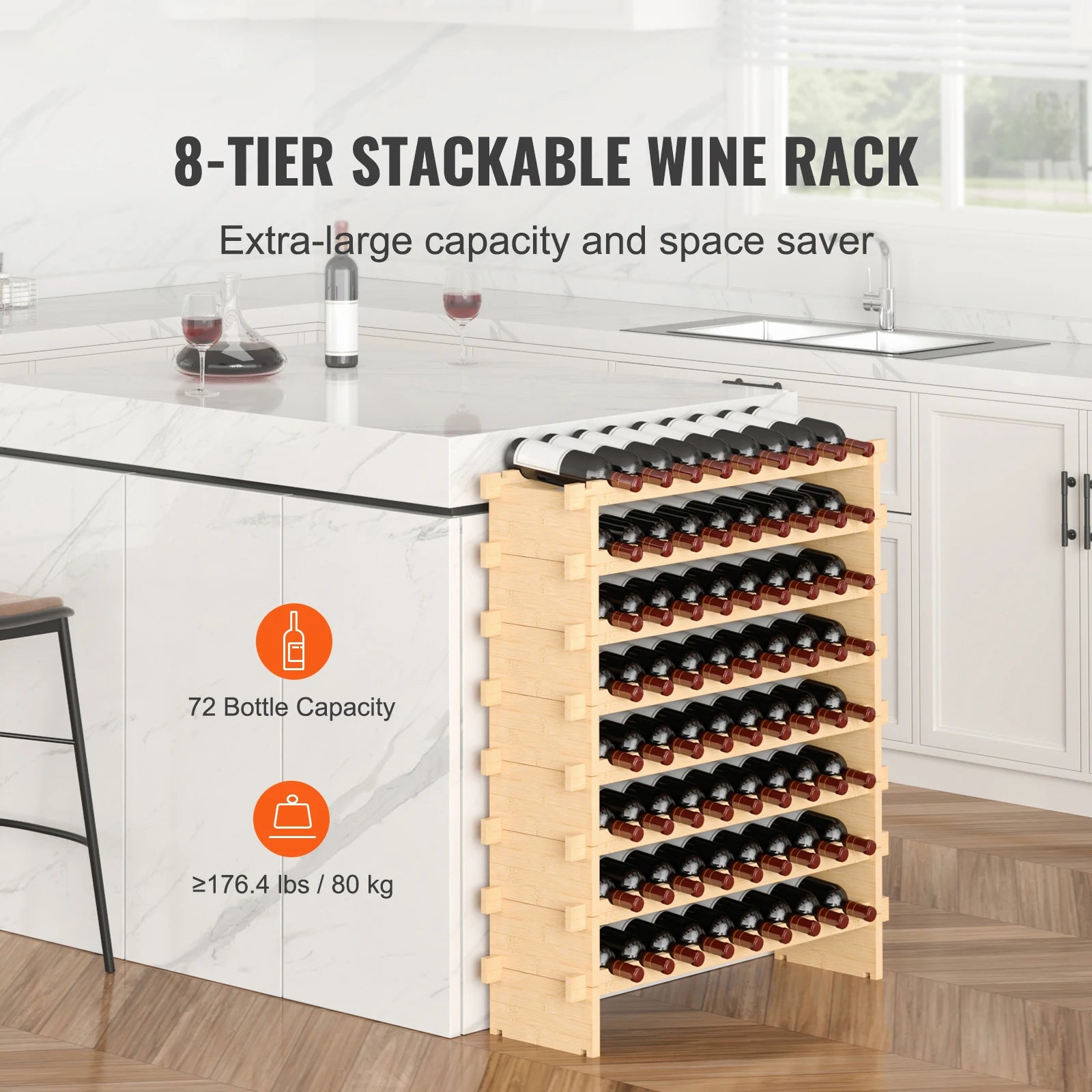 48/72 Bottle Stackable Modular Wine Rack
