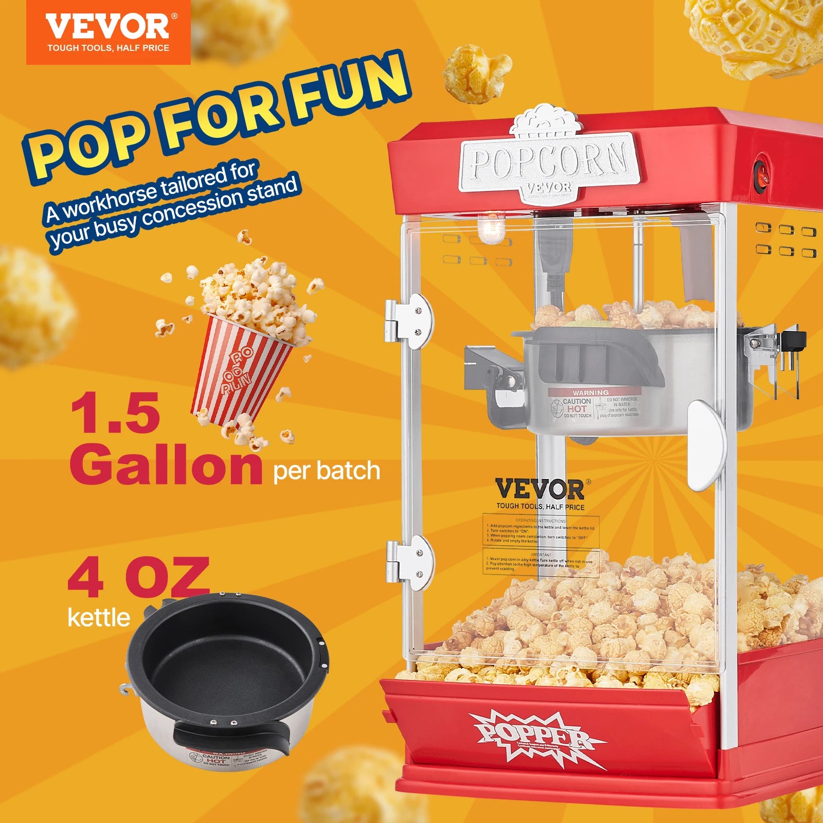 4Oz Popcorn Maker Commercial Popcorn