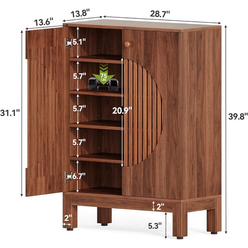 39.8" Tall Farmhouse Style Shoe Organizer