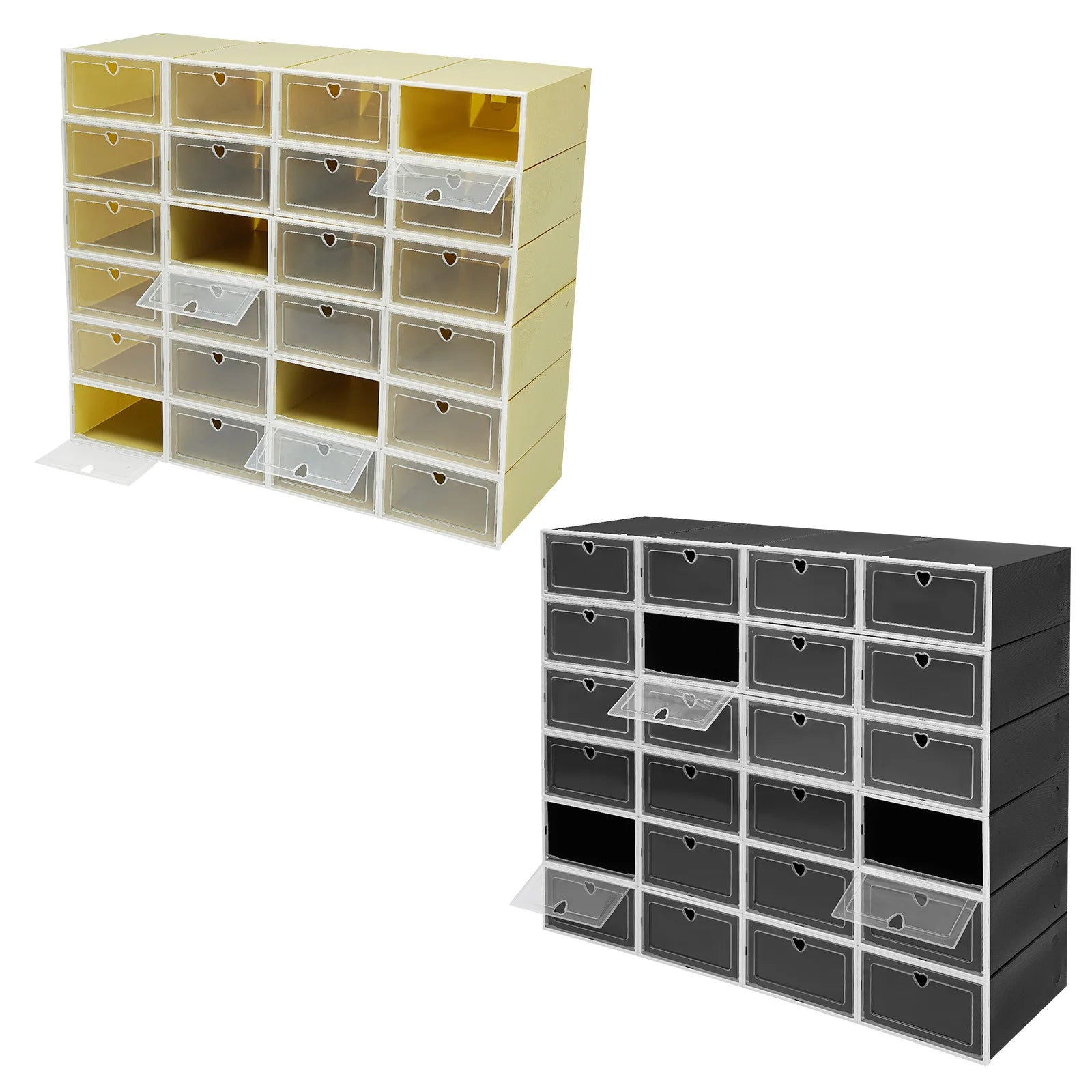 24Pcs Shoe Organizer Boxes Stackable