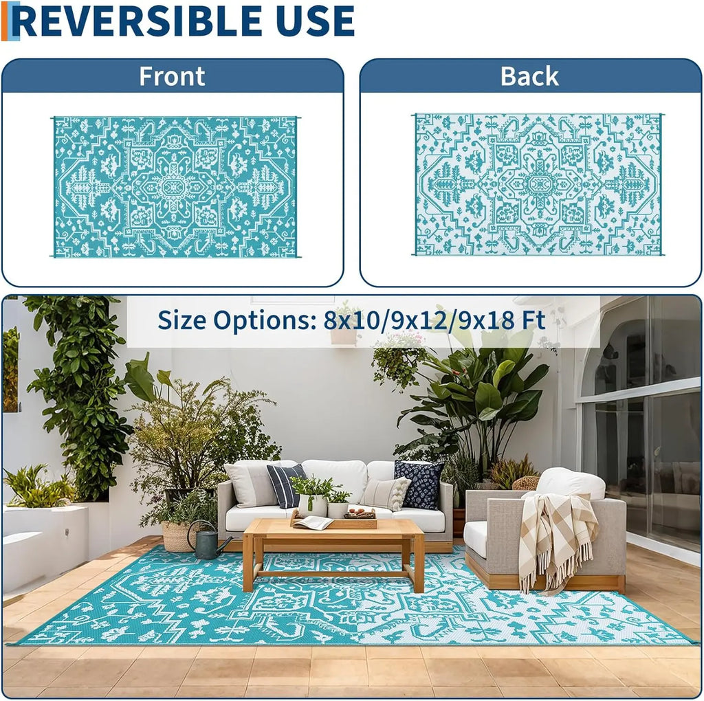 Waterproof Outdoor Area Rug Stain-Resistant