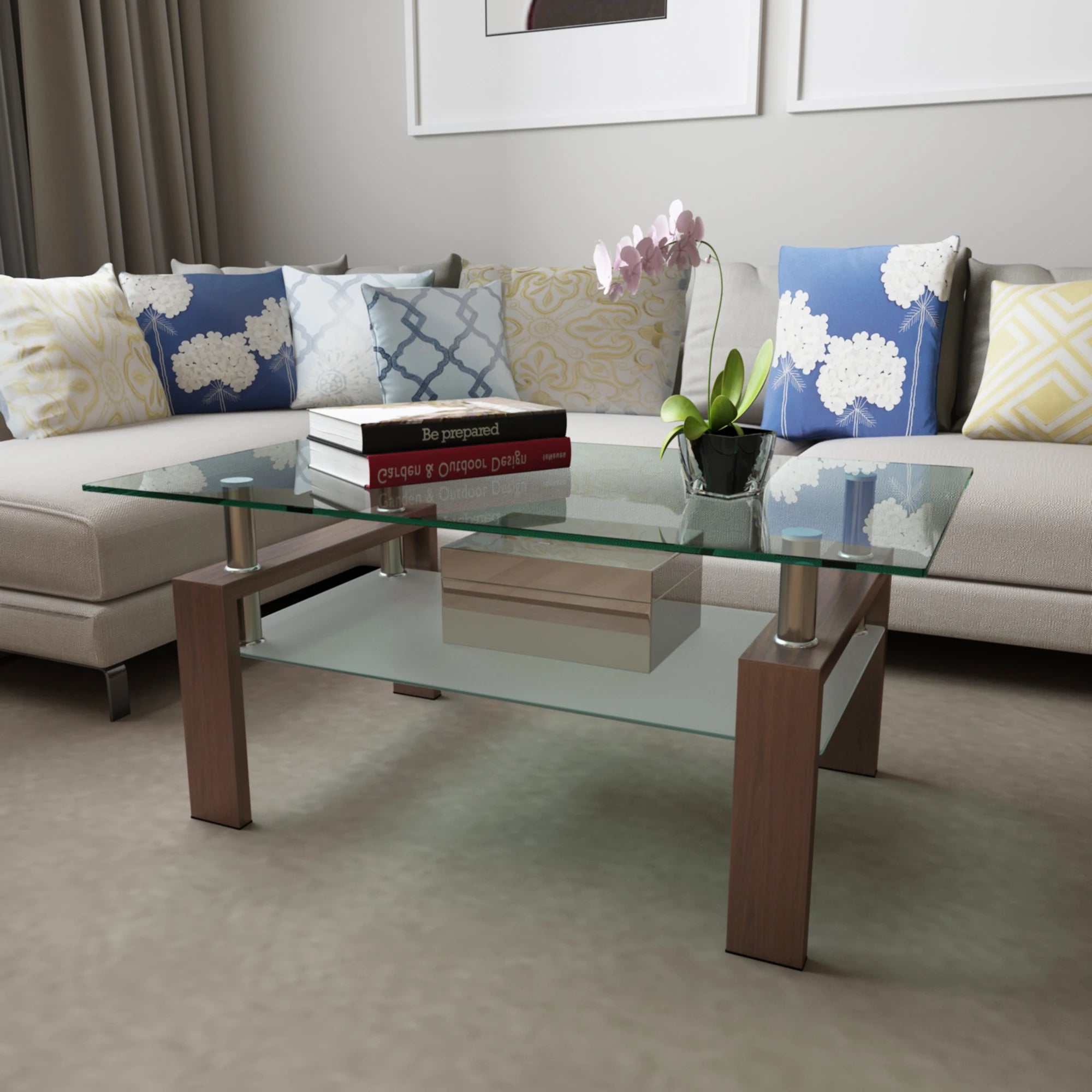 Rectangle Black Glass Coffee Table