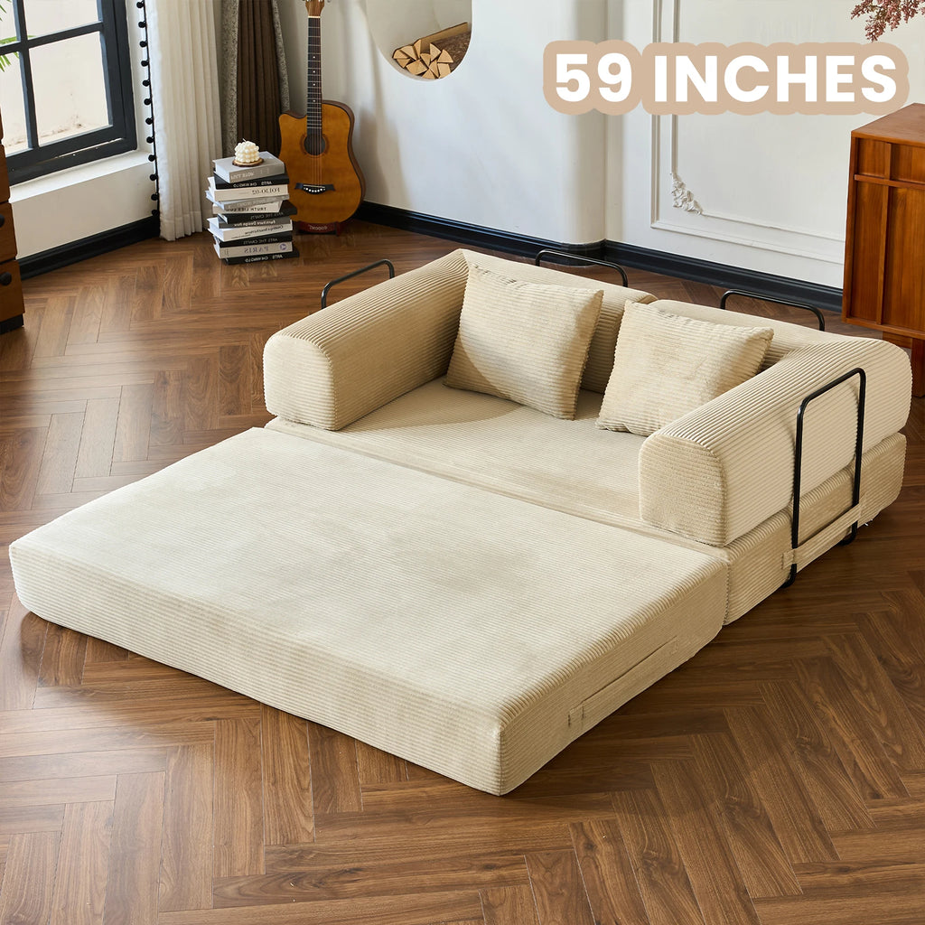 79'' Boneless Couch Foldable Convertible Futon Sleeper