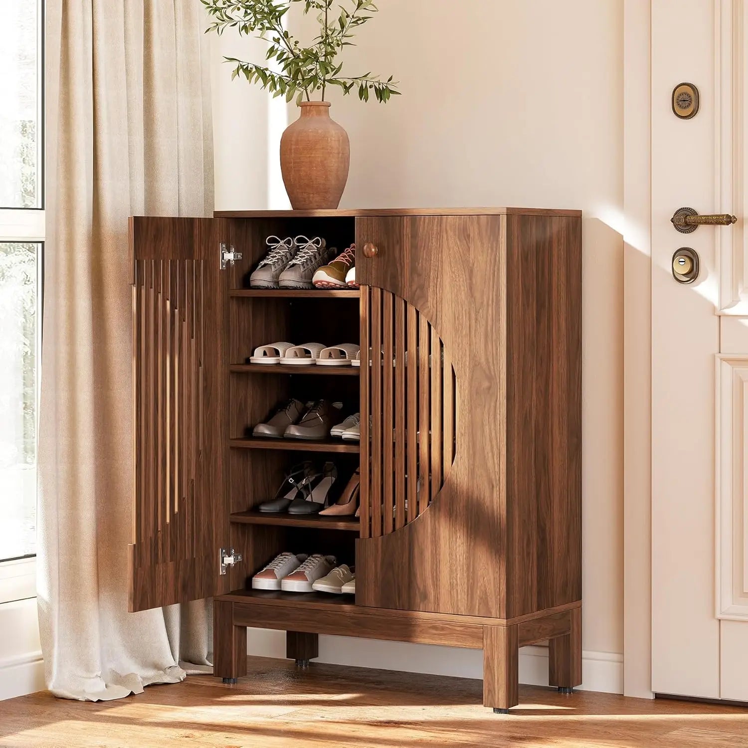 39.8" Tall Farmhouse Style Shoe Organizer