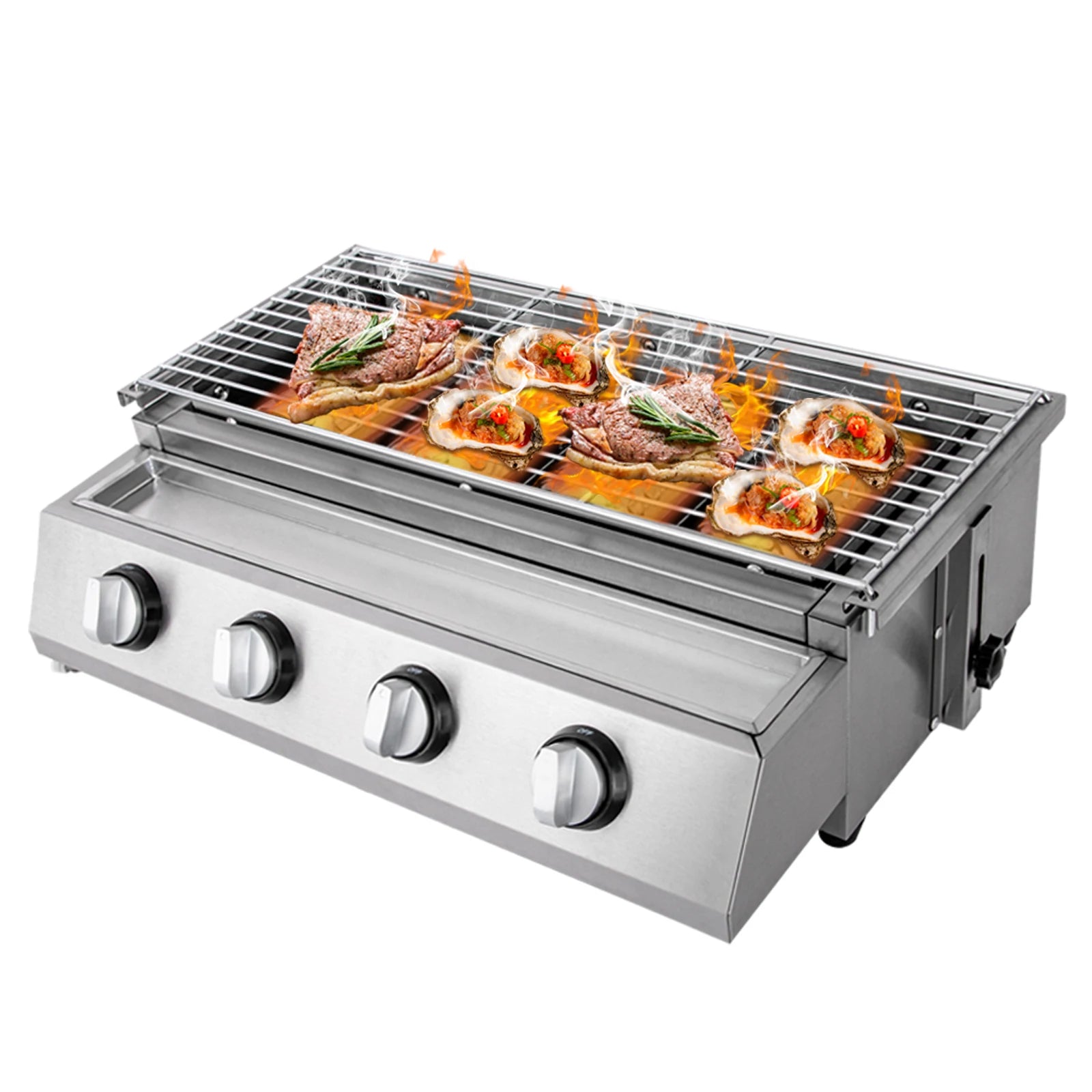 4-Burner Stainless Steel Tabletop Propane Grill