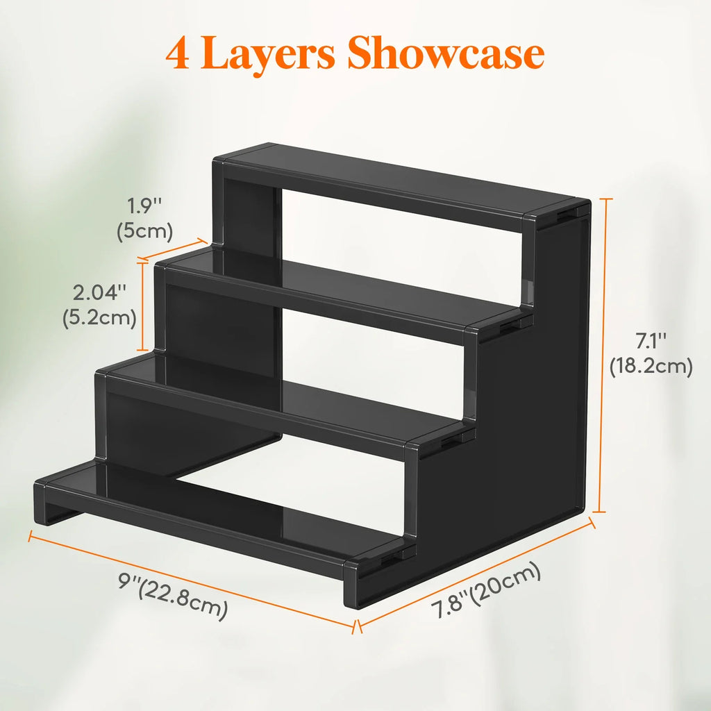 Dark Cologne Stand, Step Perfume Organizer, Tool-free Assembly, Display Stand Shelf for Fragrance, Skincare, Figurine, Dessert