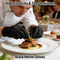 100pcs Disposable Black Nitrile Gloves Powder