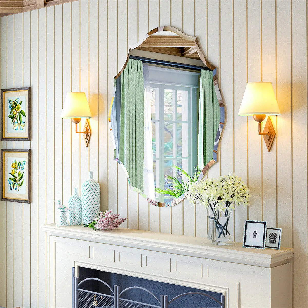 Frameless Wall Mirror With Beveled Edge