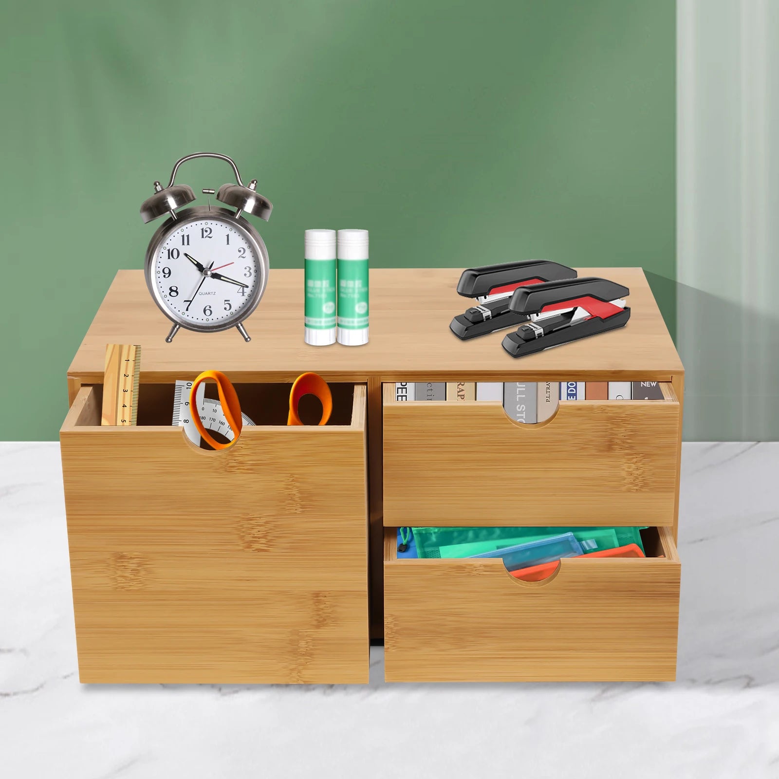 Desk Organizer W/3 Drawers for Home Office Supplies