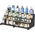 Dark Cologne Stand, Step Perfume Organizer, Tool-free Assembly, Display Stand Shelf for Fragrance, Skincare, Figurine, Dessert