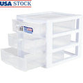 Small 3 Drawer Storage Unit Plastic Stackable Organizer