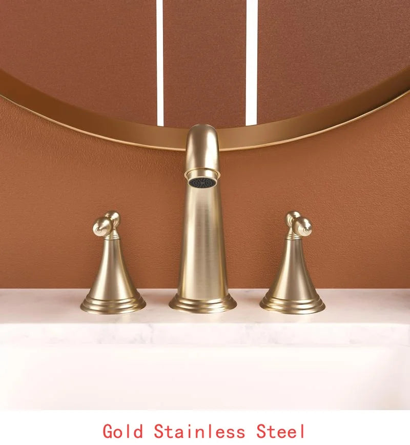 Gold 2-Handle Widespread Bathroom Faucet