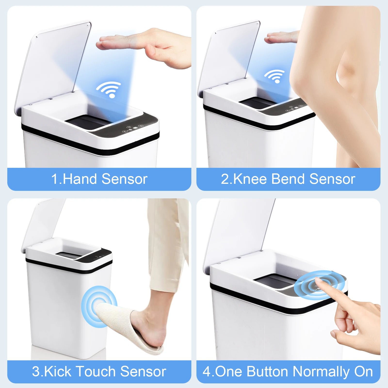 2 Pack 12L Bathroom Automatic Touchless Trash Cans
